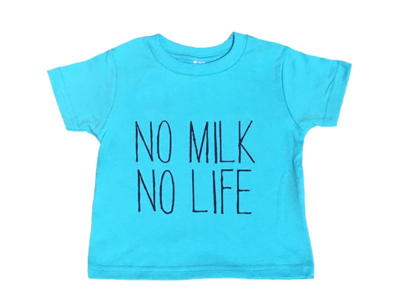 画像1: 【SALE】NO MILK NO LIFE キッズTシャツ / (AQUA) (1)
