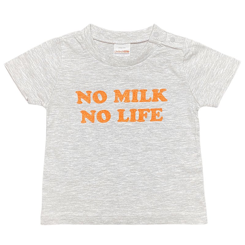 画像1: NO MILK NO LIFE キッズTシャツ / (ASH/ORANGE) (1)