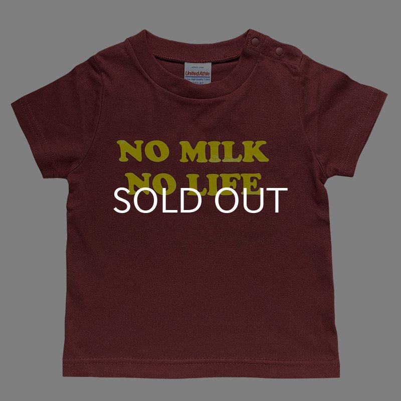 画像1: NO MILK NO LIFE キッズTシャツ / (BURGUNDY/YELLOW) (1)