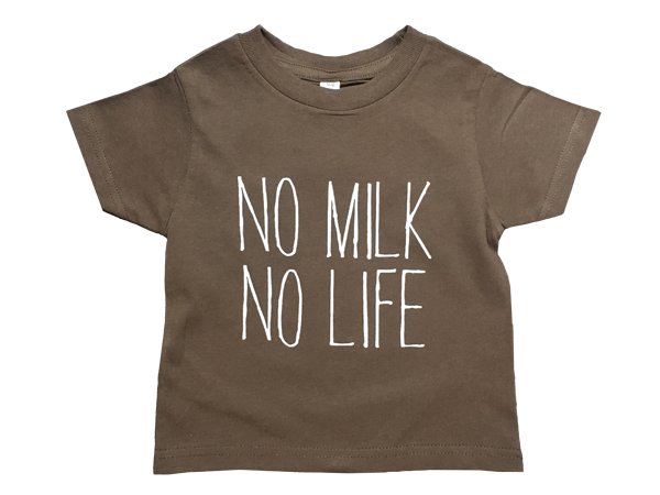 画像1: 【SALE】NO MILK NO LIFE キッズTシャツ / (BROWN) (1)