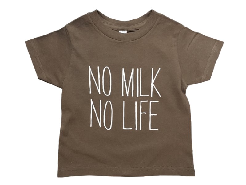 画像1: 【SALE】NO MILK NO LIFE キッズTシャツ / (BROWN) (1)