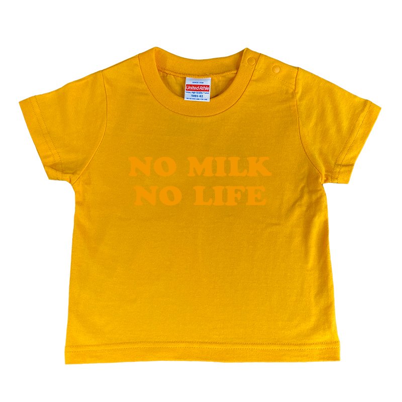 画像1: NO MILK NO LIFE キッズTシャツ / (GOLD/ORANGE) (1)