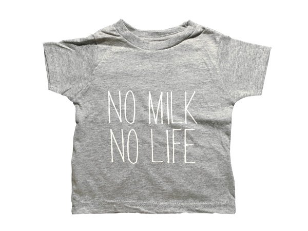 画像1: NO MILK NO LIFE キッズTシャツ / (GREY) (1)