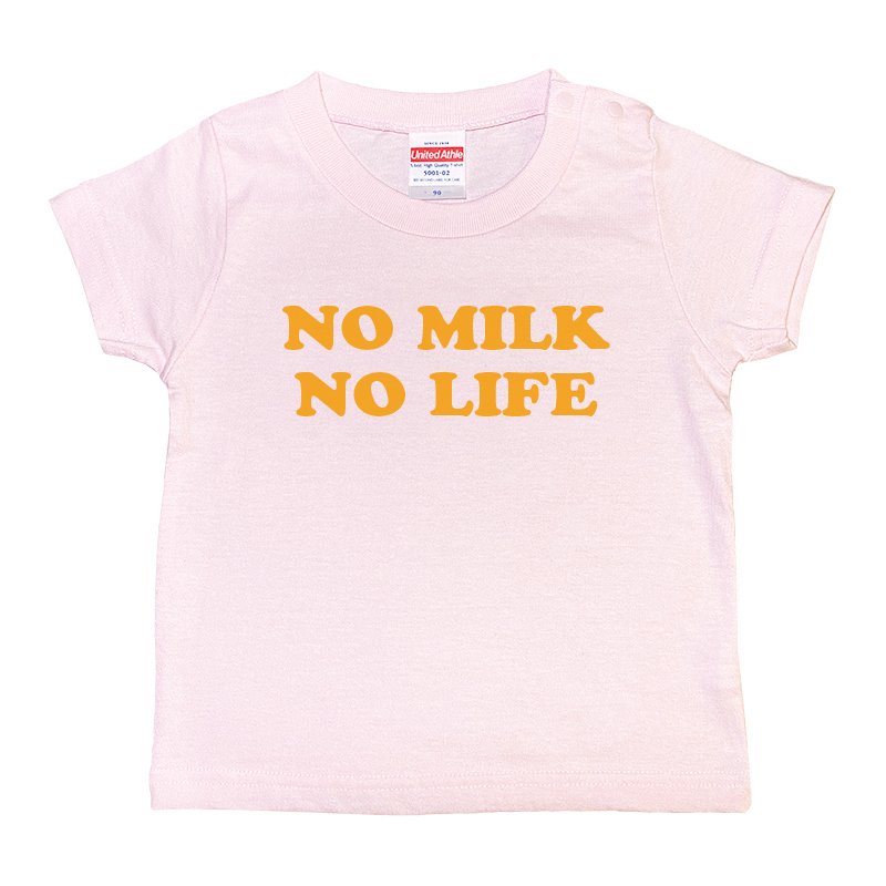 画像1: NO MILK NO LIFE キッズTシャツ / (LIGHT PINK/ORANGE) (1)