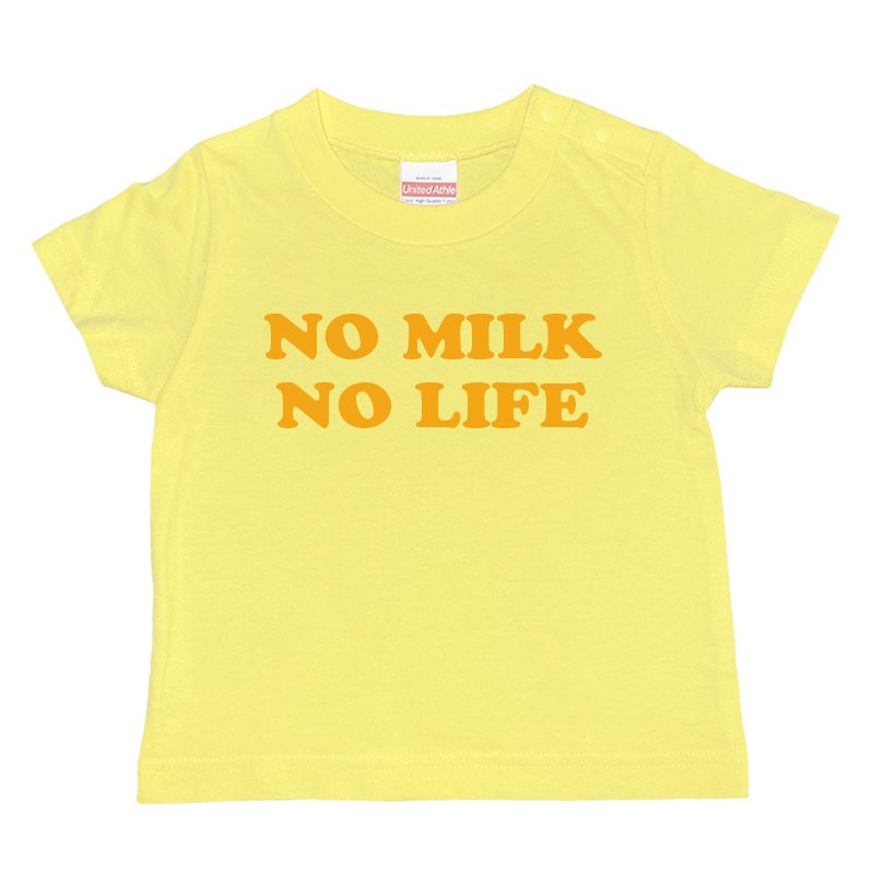 画像1: NO MILK NO LIFE キッズTシャツ / (LIGHT YELLOW/ORANGE) (1)