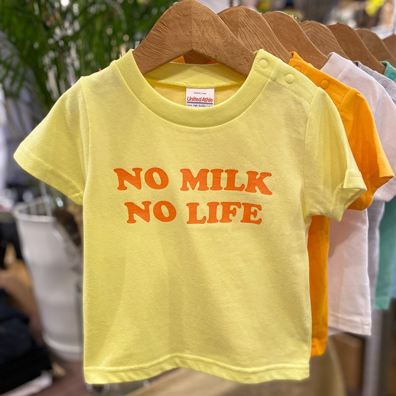 画像4: NO MILK NO LIFE キッズTシャツ / (LIGHT YELLOW/ORANGE) (4)