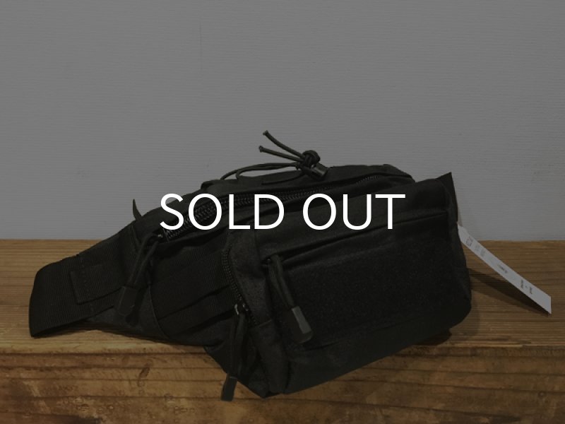 画像2: ミリタリー・ウエスト・バッグ/MILITARY WAIST BAG (BLACK) (2)