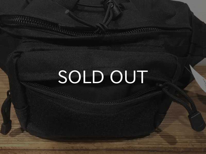 画像3: ミリタリー・ウエスト・バッグ/MILITARY WAIST BAG (BLACK) (3)