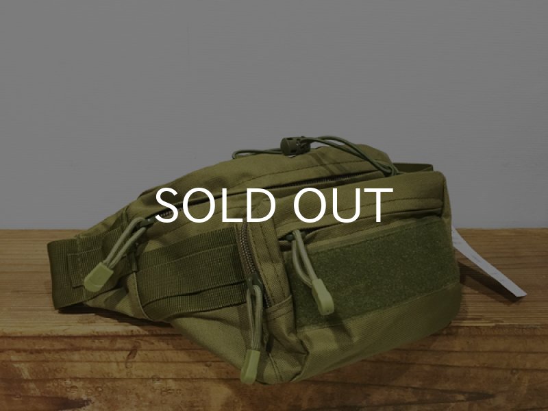 画像2: ミリタリー・ウエスト・バッグ/MILITARY WAIST BAG (ARMY GREEN) (2)