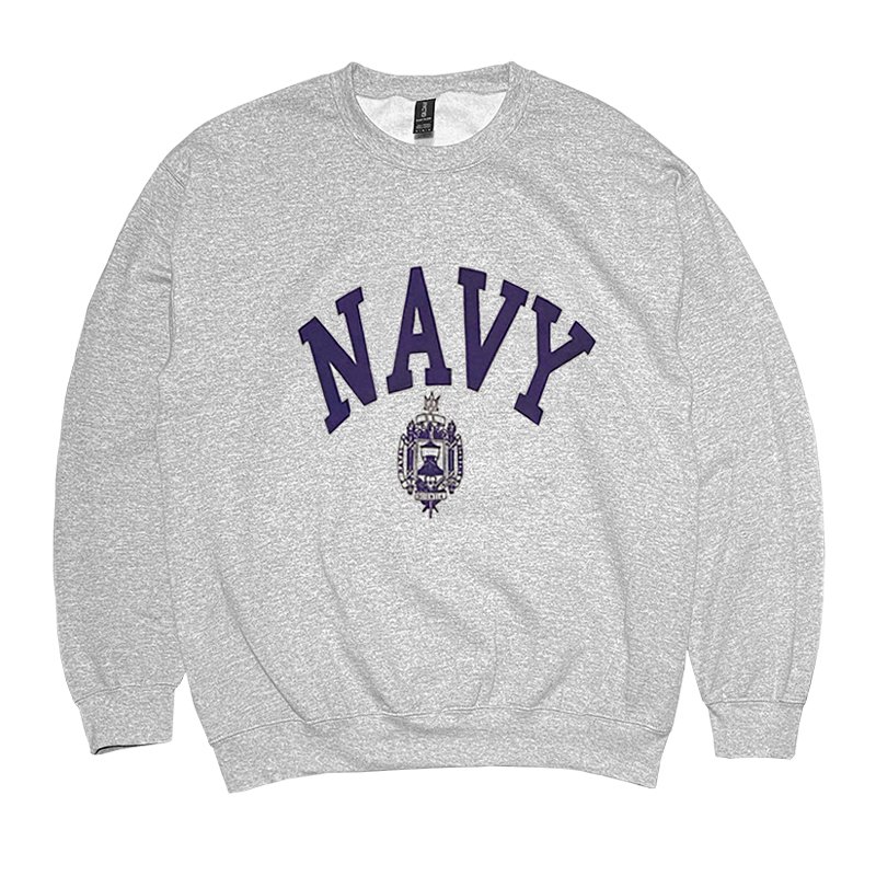 画像1: U.S. NAVY CREWNECK (HEATHER GREY) (1)