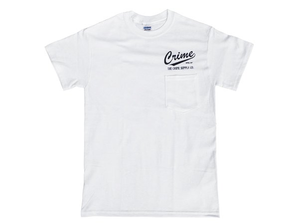 画像1: CRIME Tシャツ / POCKET BASEBALL (WHITE) (1)