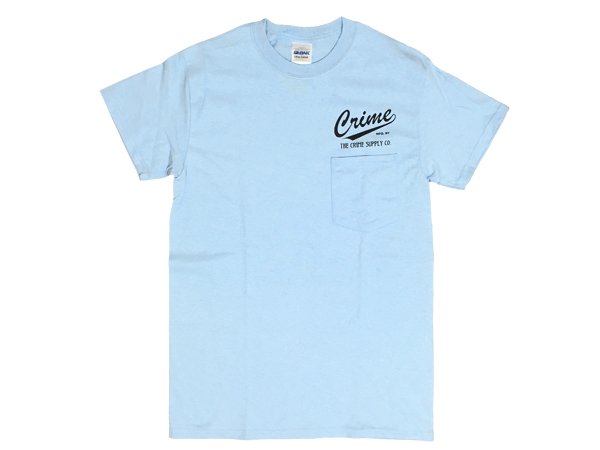 画像1: CRIME Tシャツ / POCKET BASEBALL LOGO (LIGHT BLUE) (1)