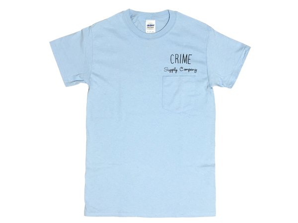 画像1: CRIME Tシャツ / POCKET PENCIL LOGO (LIGHT BLUE) (1)