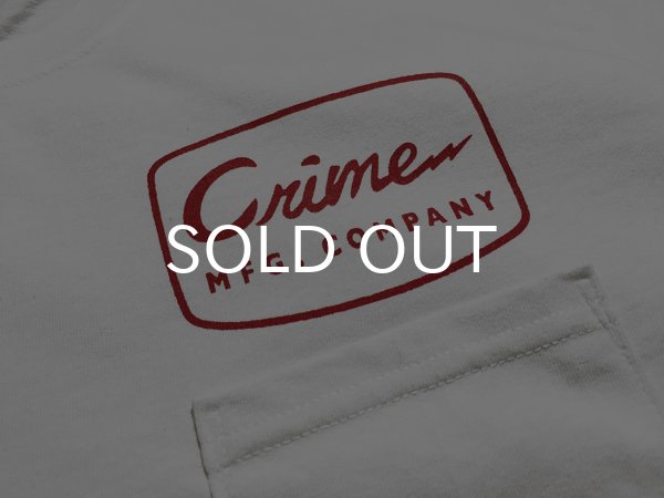 画像1: CRIME Tシャツ / POCKET LIGHTNING BOLT (WHITE/RED) (1)