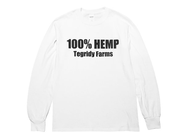 画像1: 100% HEMP TEGRIDY FARMS ロングスリーブTシャツ (WHITE) (1)