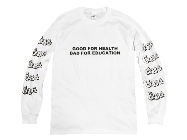 画像1: GUERRILLA BASE GALLERY ロングスリーブTシャツ / GOOD FOR HEALTH (WHITE/BLACK) (1)