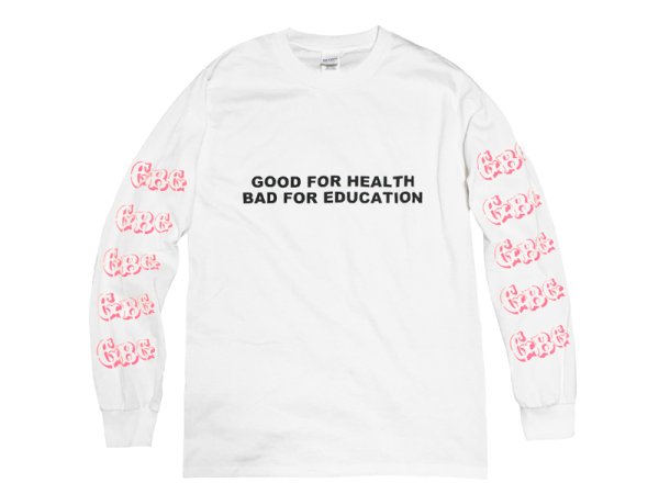 画像1: GUERRILLA BASE GALLERY ロングスリーブTシャツ / GOOD FOR HEALTH (WHITE/PINK) (1)