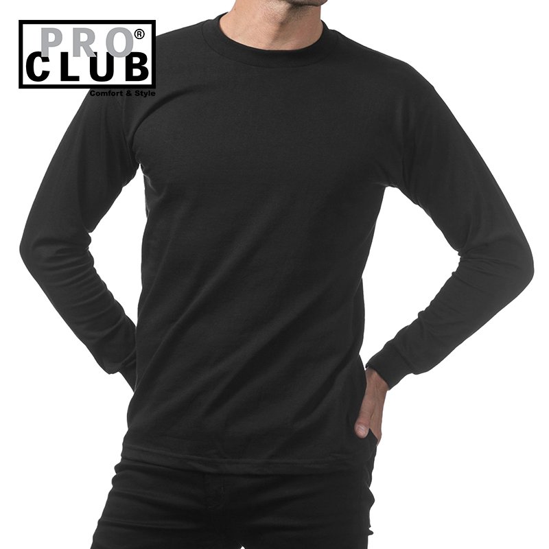 画像2: PRO CLUB プロクラブ 6.5 OZ HEAVYWEIGHT ロングスリーブTシャツ (BLACK) (2)