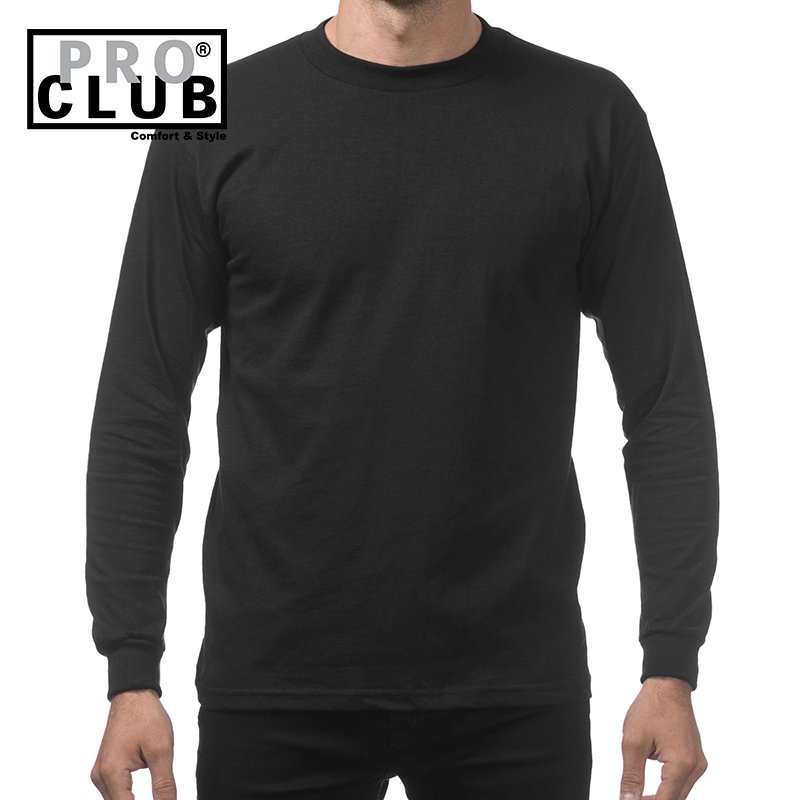 画像3: PRO CLUB プロクラブ 6.5 OZ HEAVYWEIGHT ロングスリーブTシャツ (BLACK) (3)