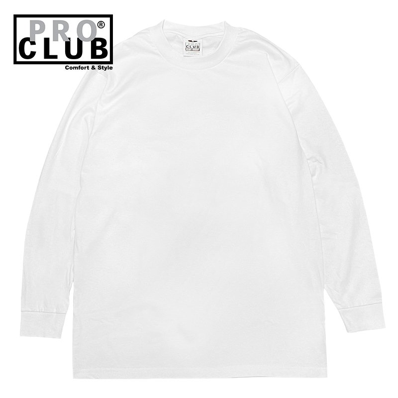 画像1: PRO CLUB プロクラブ 6.5 OZ HEAVYWEIGHT ロングスリーブTシャツ (WHITE) (1)