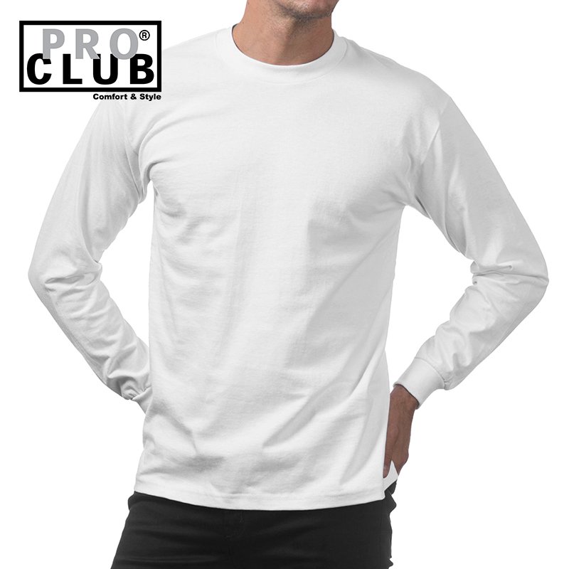 画像2: PRO CLUB プロクラブ 6.5 OZ HEAVYWEIGHT ロングスリーブTシャツ (WHITE) (2)