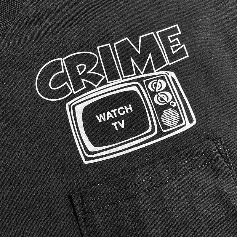 CRIME Tシャツ / WATCH TV POCKET (BLACK)【メンバー割有】