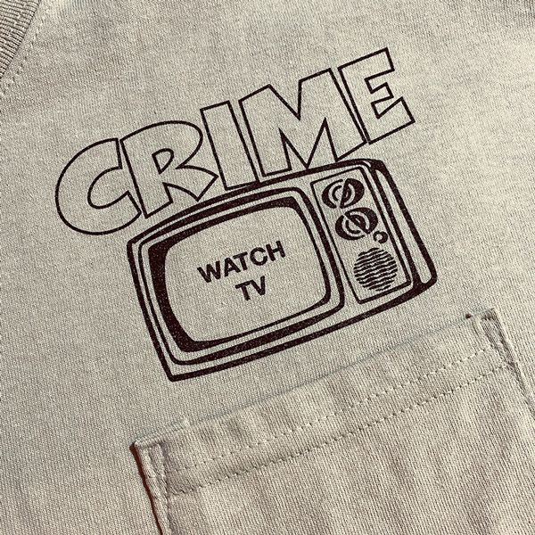 CRIME Tシャツ / WATCH TV POCKET (SAND)【メンバー割有】