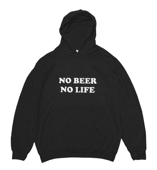 【SALE】NO BEER NO LIFE HOODIE (BLACK/WHITE)