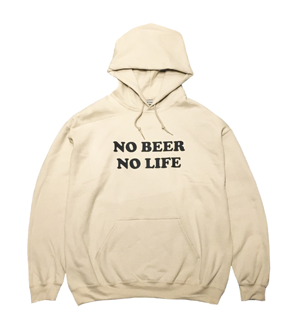 【SALE】NO BEER NO LIFE HOODIE (SAND/BLACK)