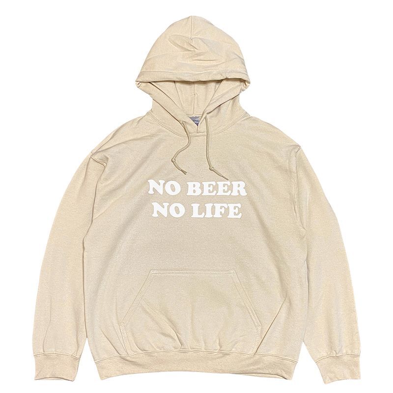 【SALE】NO BEER NO LIFE HOODIE (SAND/WHITE)