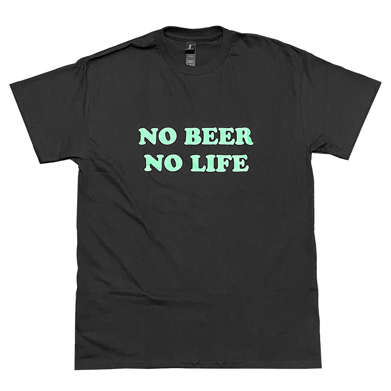 NO BEER NO LIFE Tシャツ (BLACK/MINT GREEN)