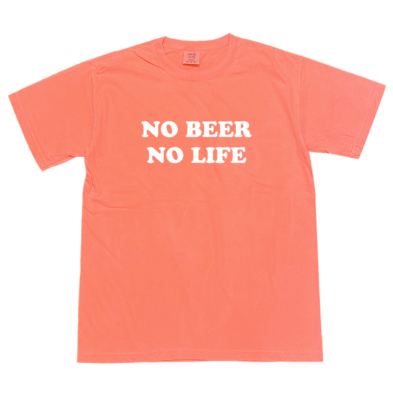 NO BEER NO LIFE Tシャツ (NEON RED ORANGE)