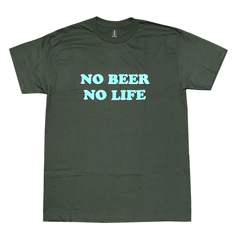 NO BEER NO LIFE Tシャツ (FOREST GREEN/MINT GREEN)