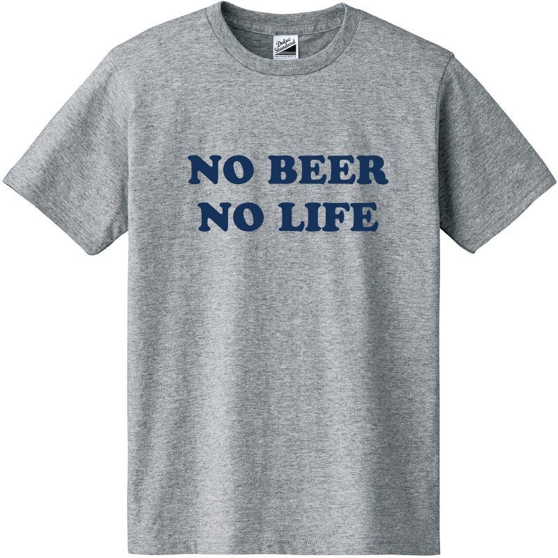 【SALE】NO BEER NO LIFE Tシャツ (GREY/NAVY)