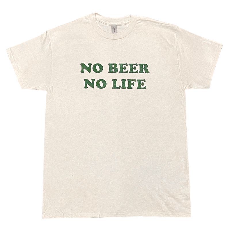 NO BEER NO LIFE Tシャツ (NATURAL/BRITISH GREEN)