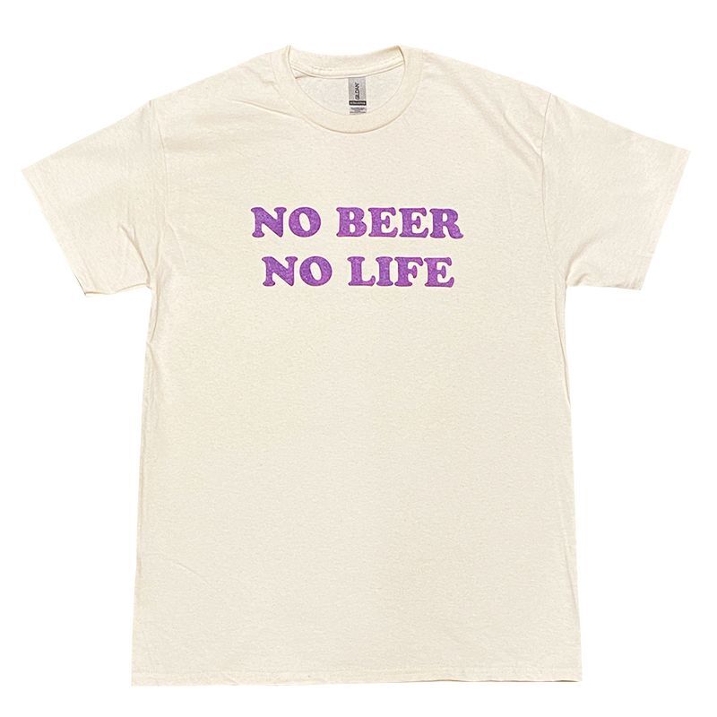 NO BEER NO LIFE Tシャツ (NATURAL/ROSE VIOLET)
