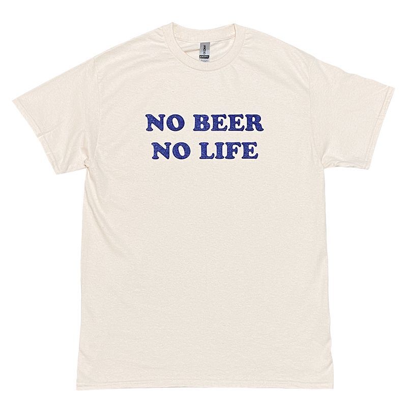 NO BEER NO LIFE Tシャツ (NATURAL/NAVY)
