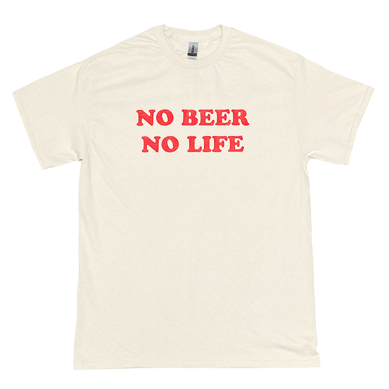 NO BEER NO LIFE Tシャツ (NATURAL/RED)