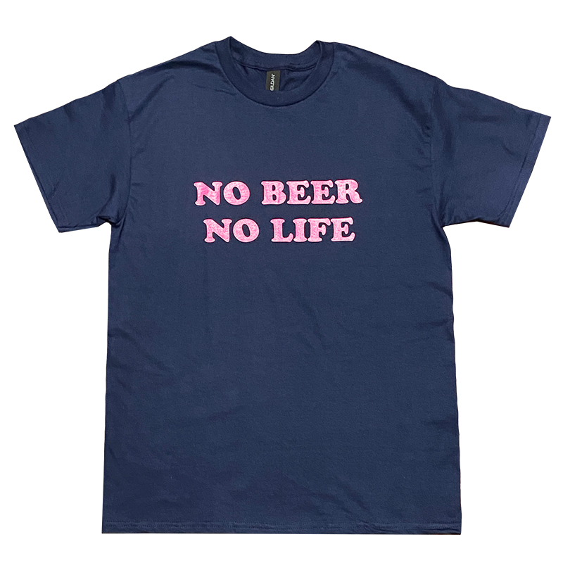 NO BEER NO LIFE Tシャツ (NAVY/HOT PINK)