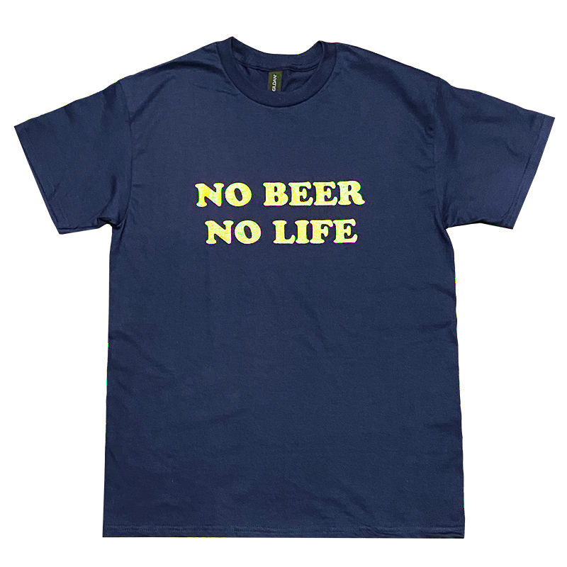 NO BEER NO LIFE Tシャツ (NAVY/YELLOW)