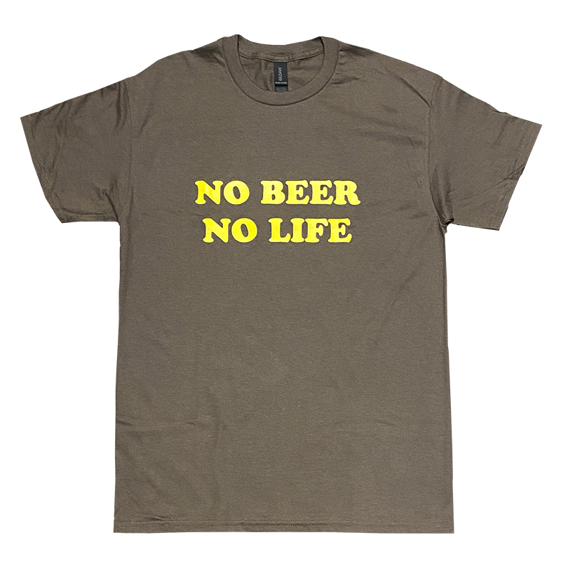 NO BEER NO LIFE Tシャツ (OLIVE/YELLOW)