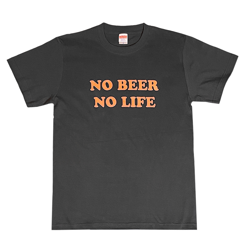 NO BEER NO LIFE Tシャツ (SUMI/ORANGE)