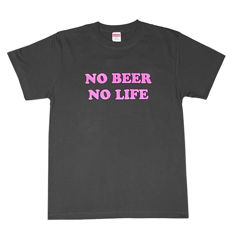 NO BEER NO LIFE Tシャツ (SUMI/ROSE PINK)