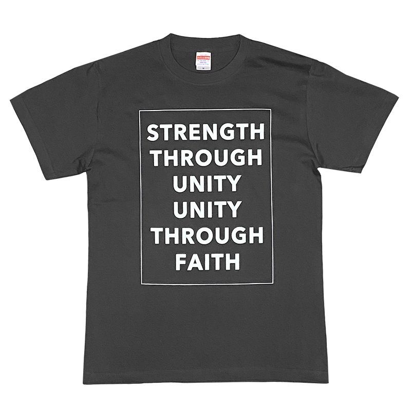 STRENGTH THROUGH UNITY Tシャツ (SUMI BLACK)