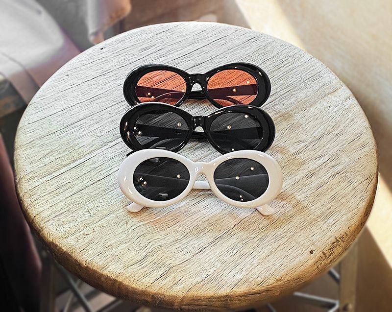 【色: レッド】70's DESIGN OVAL SUNGLASS(デザインオー