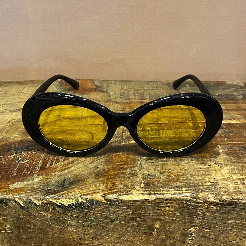 KURT COBAIN STYLE OVAL SUNGLASS / カート・コバーン オーバル・サングラス (WHITE/LIGHT BLUE) |  CRIME ONLINE STORE