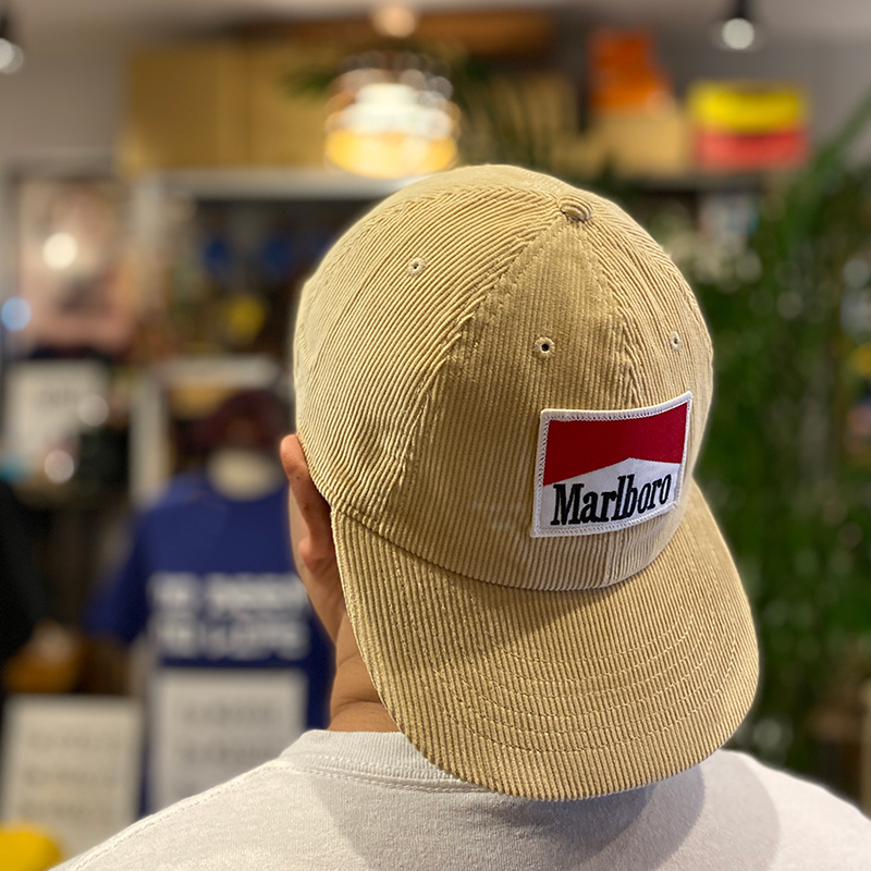 レア marlboro cap hat corduroy コーデュロイ USA製 Vintage Marlboro Hat Corduroy Cap Red Snapback USA Tag