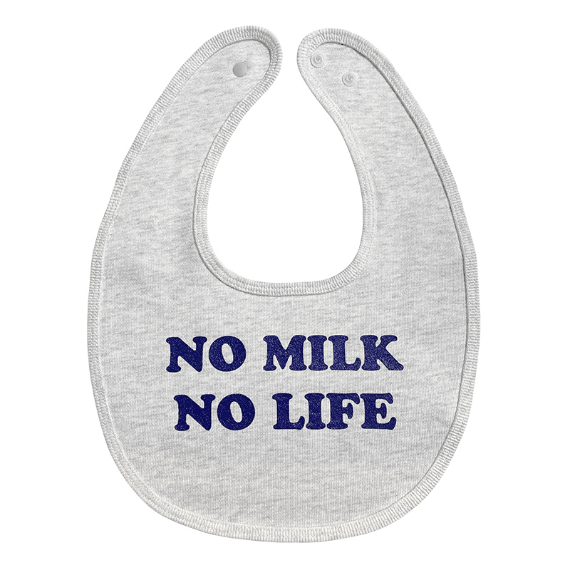 NO MILK NO LIFE ベビースタイ・ビブ  (ASH/NAVY)