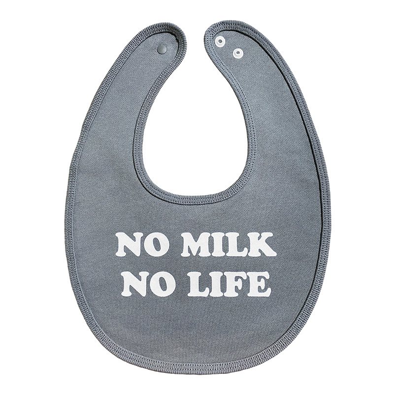 NO MILK NO LIFE ベビースタイ・ビブ  (STONE GREEN)